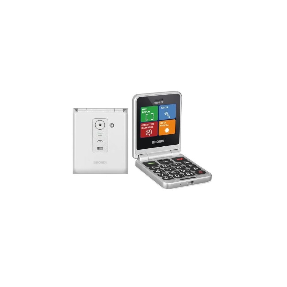 CELLULARE BRONDI FLIPPER DUOS WHITE ITALIA