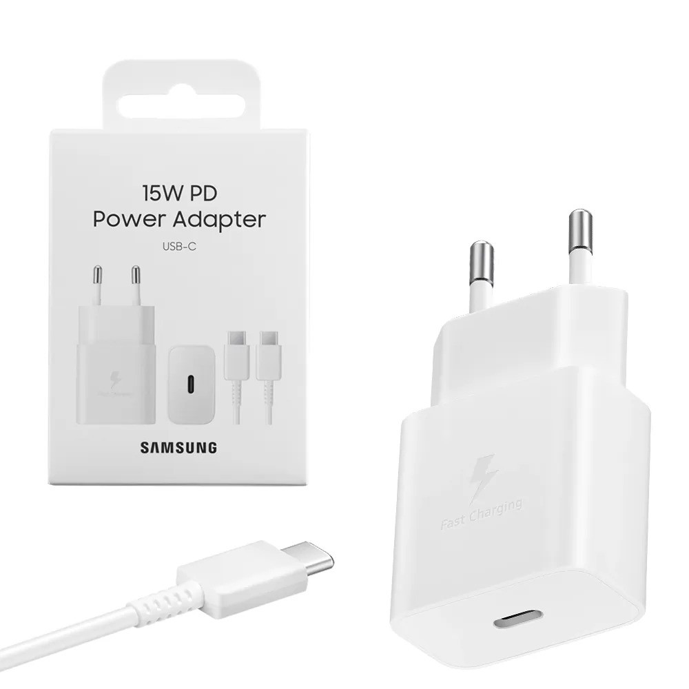 CARICABATTERIA DA RETE SAMSUNG SUPER FAST CHARGING 25W USB-C + CAVO TYPE-C EP-T2510XWEGEU WHITE