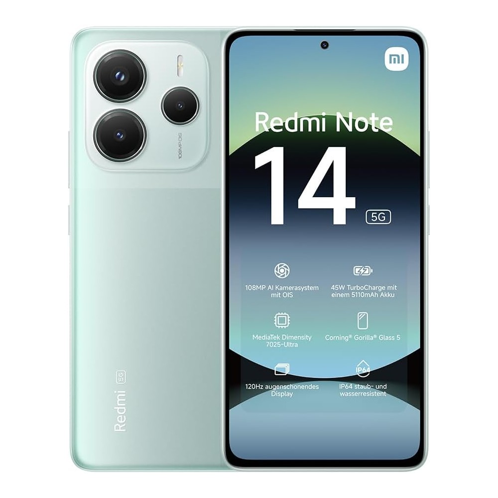 SMARTPHONE XIAOMI REDMI NOTE 14 PRO 5G 8+256GB DUOS CORAL GREEN