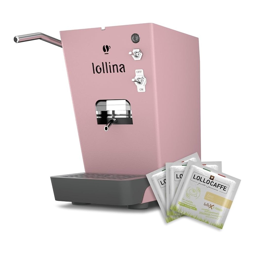 MACCHINA DA CAFFE' LOLLO CAFFE' LOLLINA CANDY ROSAPOP + BOX 40 CIALDE LOLLO MIX ORO