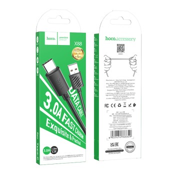 CAVO DI RICARICA HOCO USB-A A USB-C 1M X88 NERO