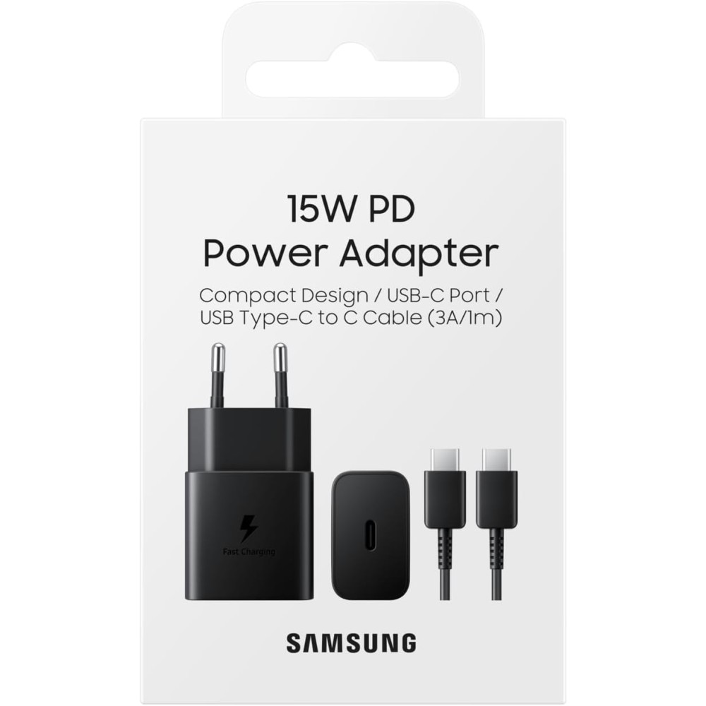 CARICATORE SAMSUNG 15W USB-C + CAVO 1M NERO