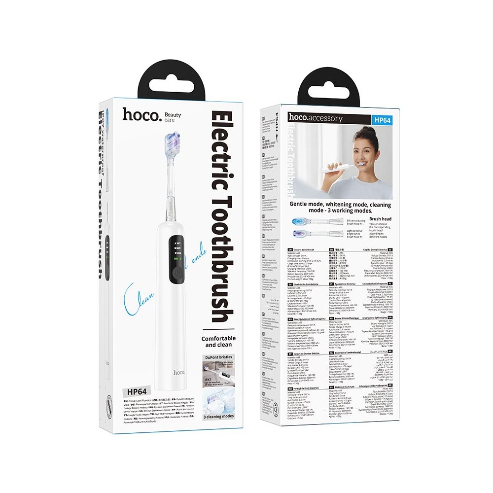 SPAZZOLINO ELETTRICO HOCO 2000MAH HP64 BIANCO