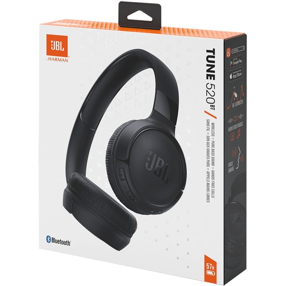 CUFFIE WIRELESS JBL TUNE 520BT NERE