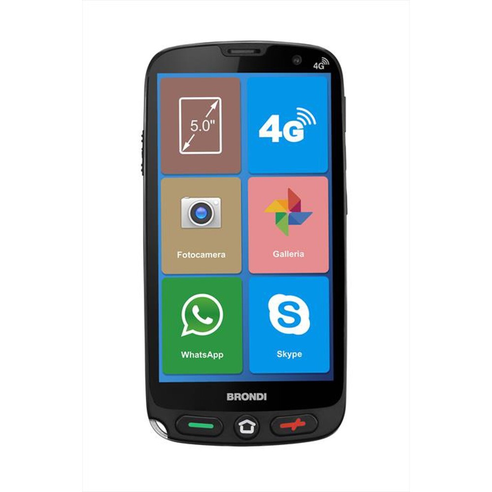 CELLULARE BRONDI AMICO VERO 4G BLACK ITALIA + COVER
